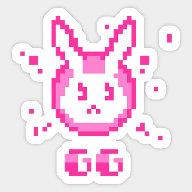 D.va Pixel Bunny Sticker by Genessis